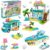 Beach Glamping Adventure Building Kit for Friends: Complete Vacation Tour Building Set Including Camper Van, Beach House, and Boat Building Block Sets – Perfect Creative…