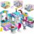 HOGOKIDS Friends Girl’s Room Building Sets – 194 Pieces: Build Your Dream House with Bedroom, Living Room, and Kitchen – 3 in 1 Building Block Bricks Kit Toys – Perfect…