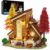 JMBricklayer 31102 Adult Wooden Cabin Building Set, Medieval Forest House with LED Lights, Creative Castle Construction Toys for Boys Girls